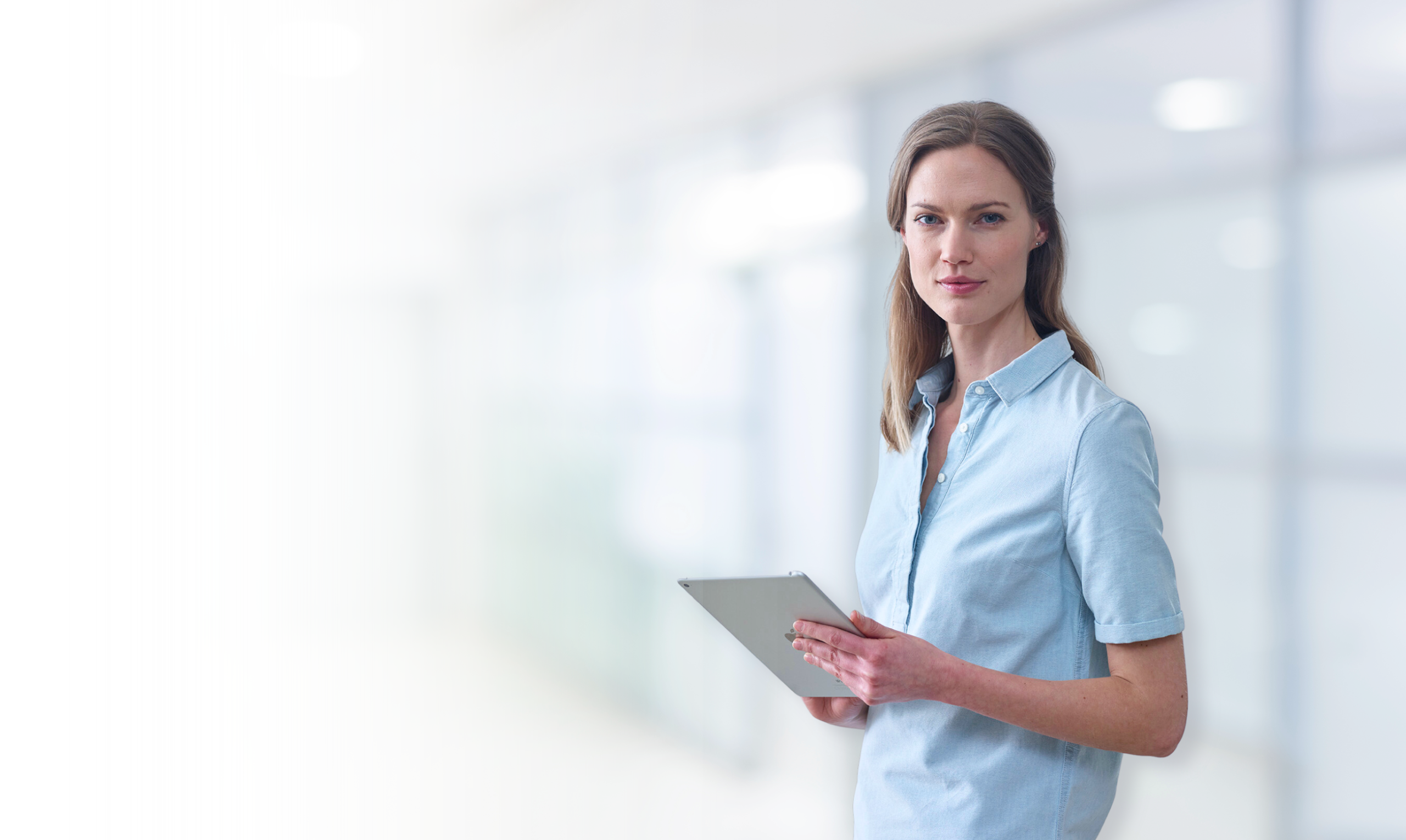 girl with tablet in hands