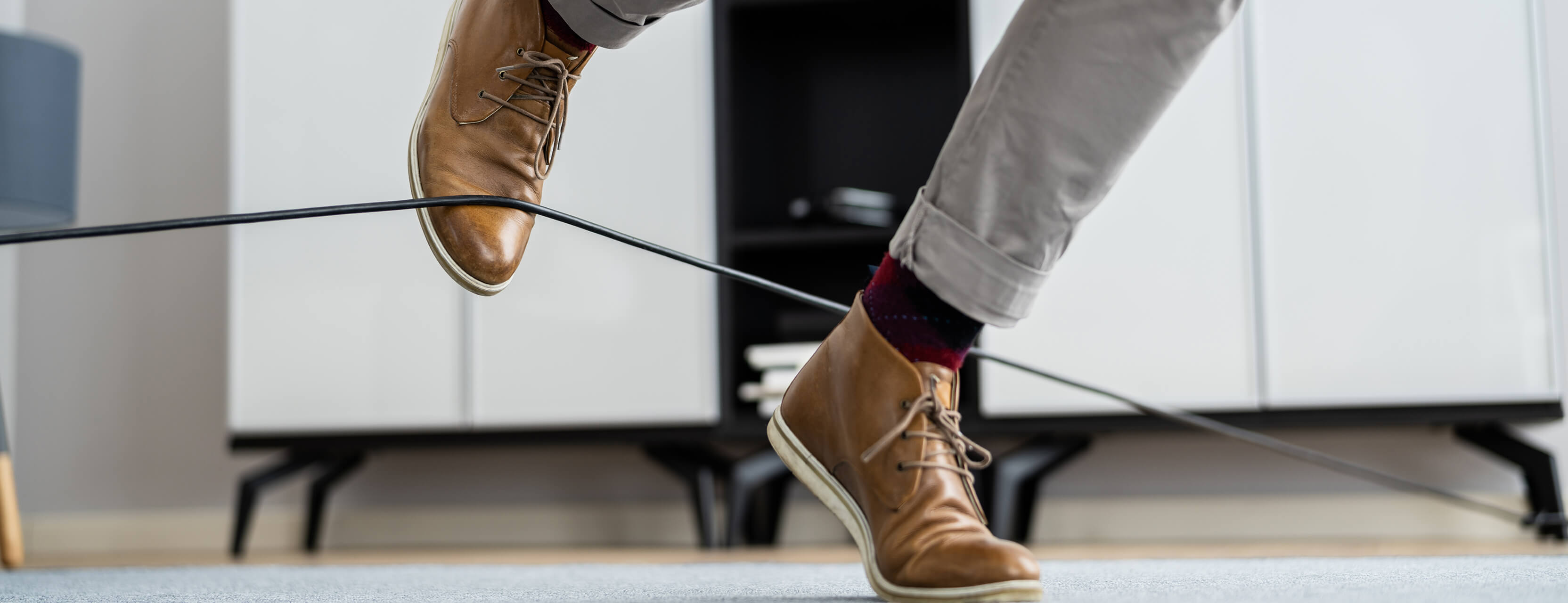 Wire Cord Trip Over And Fall