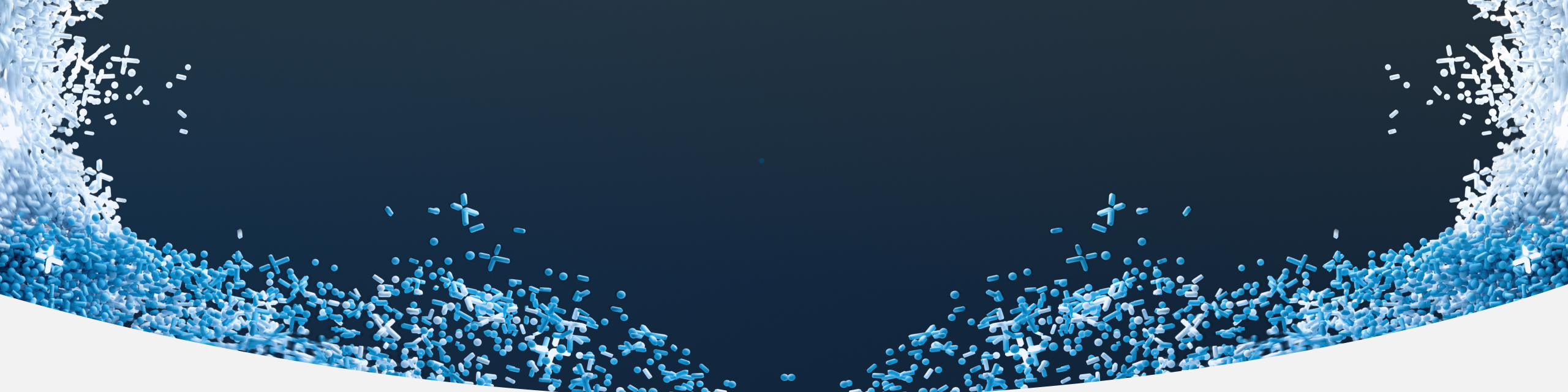 Blue and white particle design