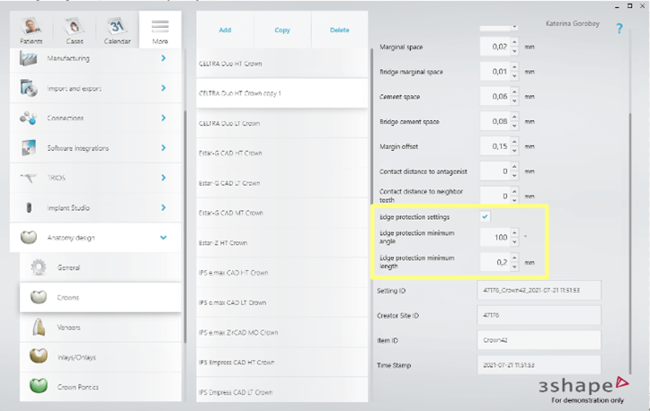 Improved milling quality TRIOS Design Studio